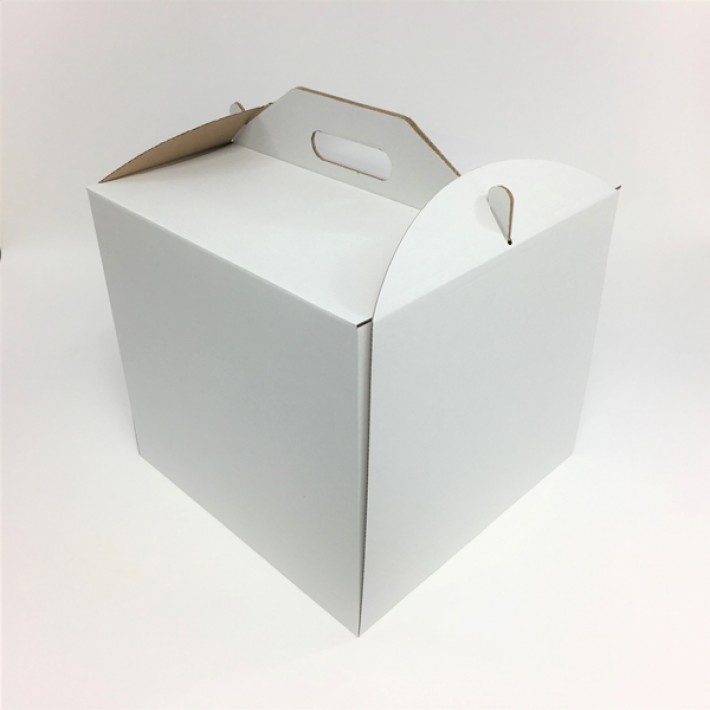 Pudełko na tort WYSOKIE z uchwytem 34x34x28 cm