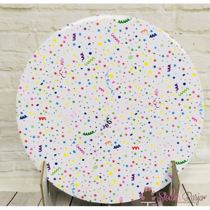 Podkład pod tort 30 cm - confetti
