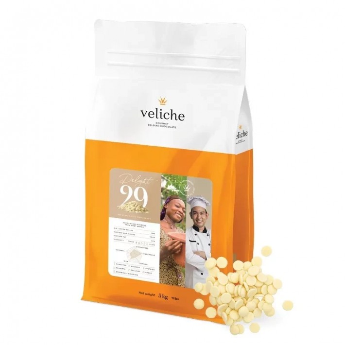 Czekolada Veliche premium pastylki biała 29% - 1 kg