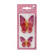 Dekoracje waflowe Motyle różowe do tortów, idealne na różne okazje jak urodziny czy wesela, zestaw 8 sztuk.