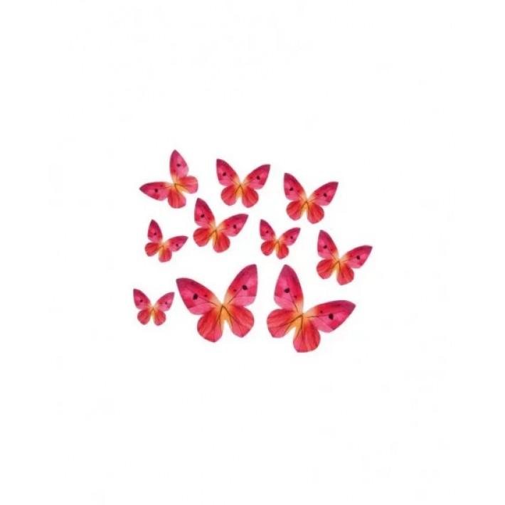 Dekoracje waflowe Motyle różowe do tortów, idealne na różne okazje jak urodziny czy wesela, zestaw 8 sztuk.
