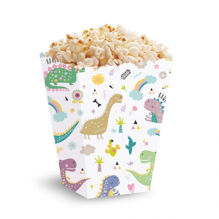 Opakowanie na słodycze, popcorn 5 szt - Dinozaury