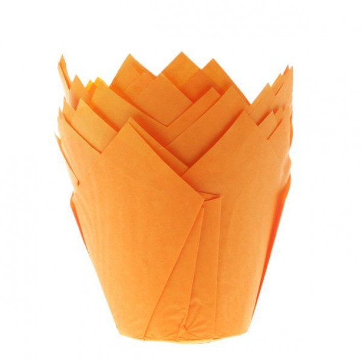 Papilotki na muffinki tulipany HOM 36 szt. - pomarańczowe