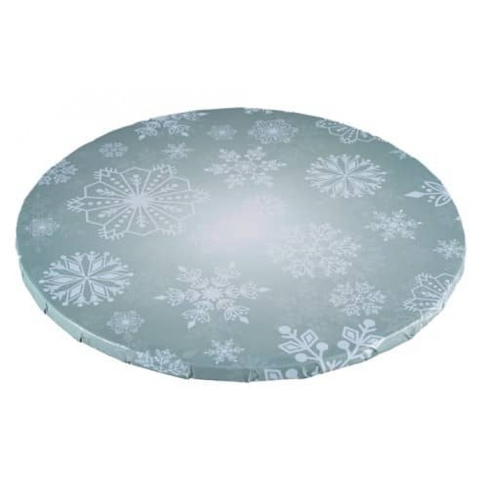 Podkład pod tort 25 cm - Snowflakes