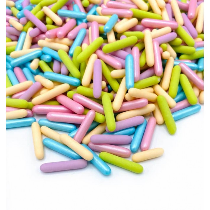 Posypka cukrowa Happy Sprinkles pałeczki makaroniki 90 g - pastelowe