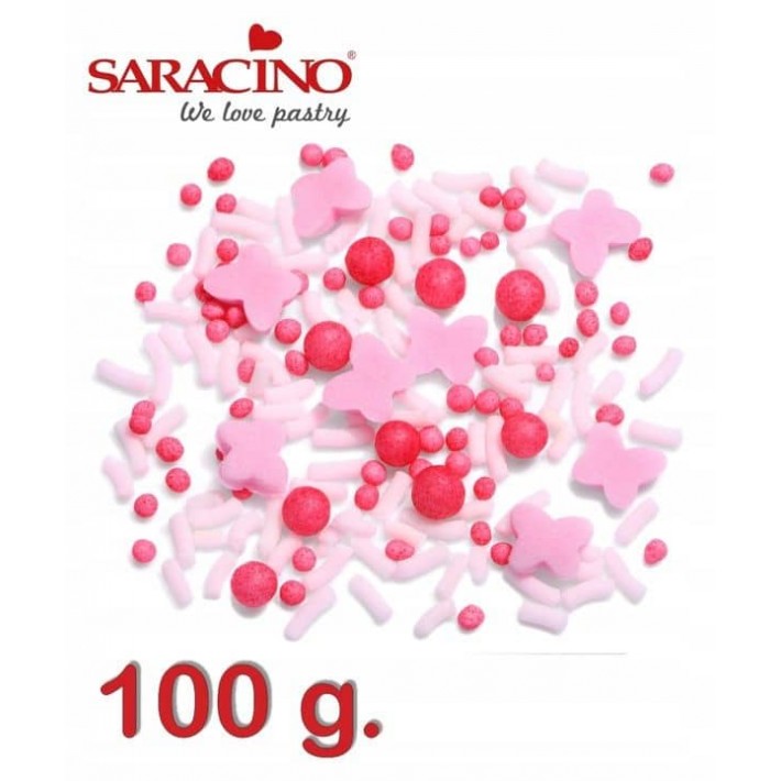 Posypka cukrowa Saracino 100 g - Pink Baby Mix