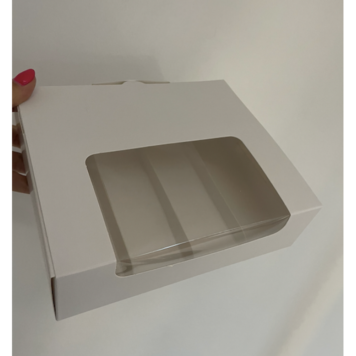 Pudełko na eklery, cakesicles z okienkiem JS 4 szt. - białe