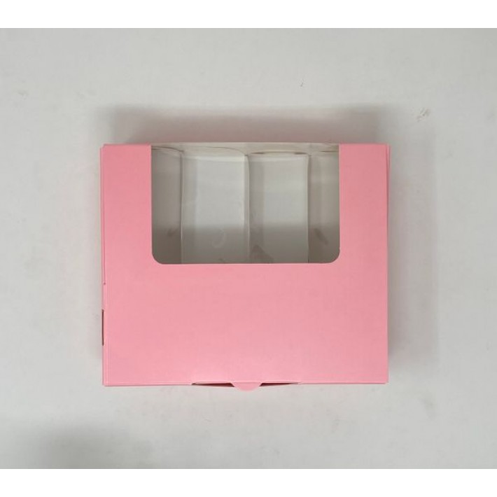 Pudełko na eklery, cakesicles z okienkiem JS 4 szt. - różowe