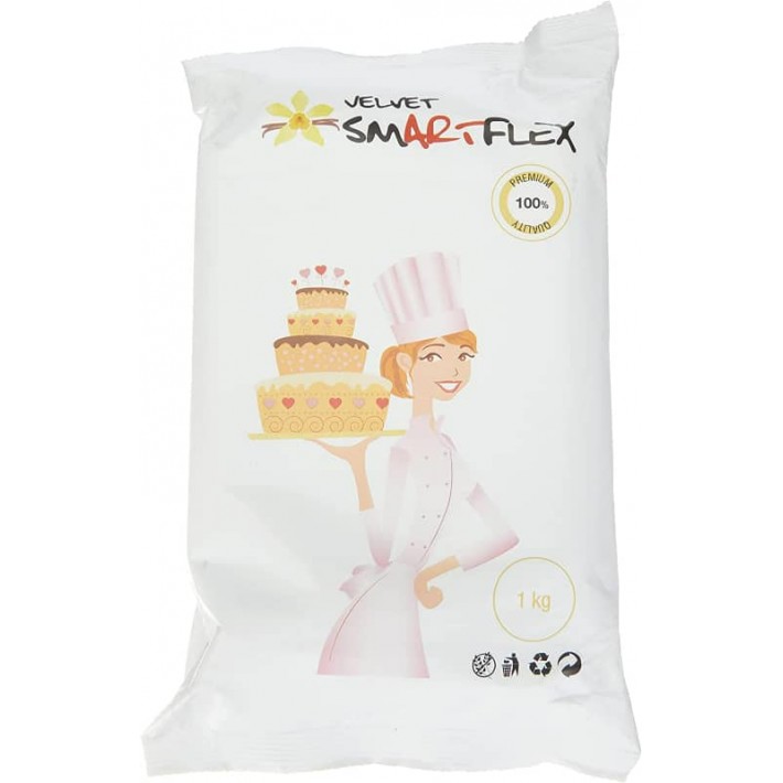 Masa cukrowa Smartflex Velvet 1 kg waniliowa - biała