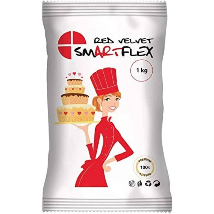 Masa cukrowa Smartflex Velvet 1 kg - czerwona