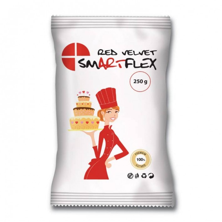 Masa cukrowa Smartflex Velvet 250 g - czerwona