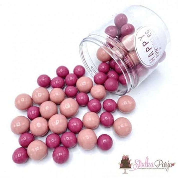 Posypka cukrowa Happy Sprinkles Yogurt Crispy Pearls 110 g - odcienie różu