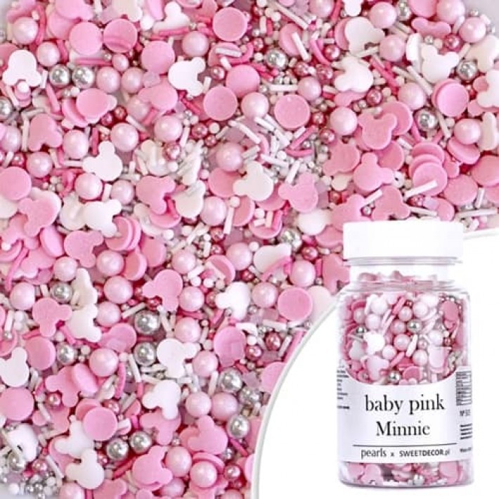 Posypka cukrowa Pearls 70 g - Baby pink Minnie