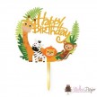 Topper na tort Happy Birthday - zwierzątka