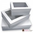 Pudełko na tort białe z okienkiem - 34,7X34,7X19,5