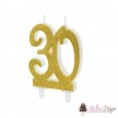 Świeczka urodzinowa liczba 30 złota