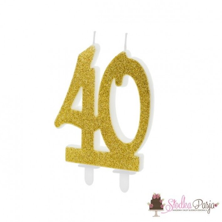 Świeczka urodzinowa liczba 40 złota