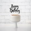 Topper na tort Happy Birthday - czarny